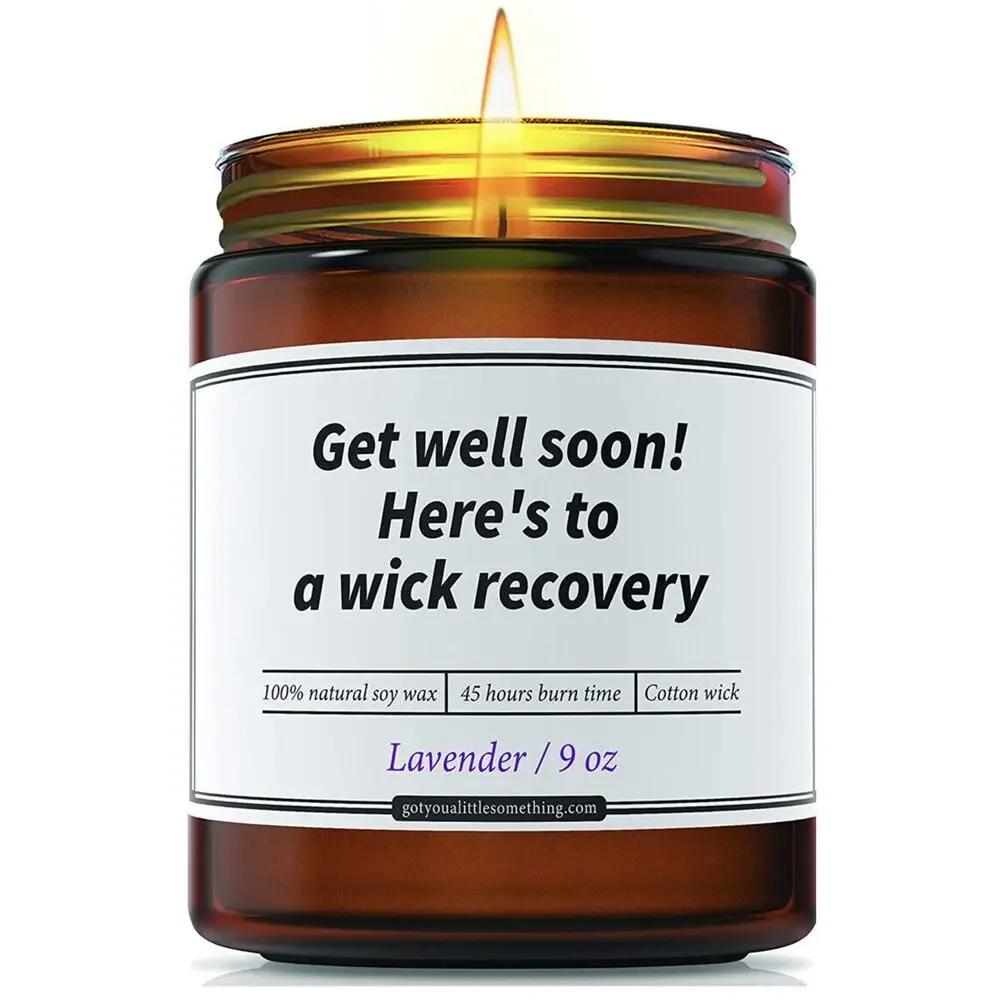 Lavender 100% Natural Soy Wax Scented Candle Unique Get Well‎ Soon Gift